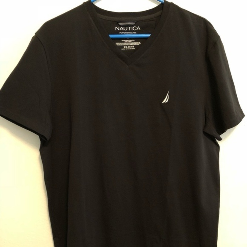 Nautica Performance Tee V-Neck T-Shirt Black